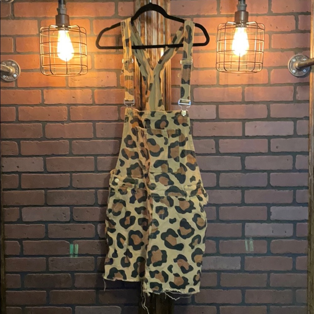 Cheetah print overalls